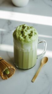 Dalgona Matcha Latte