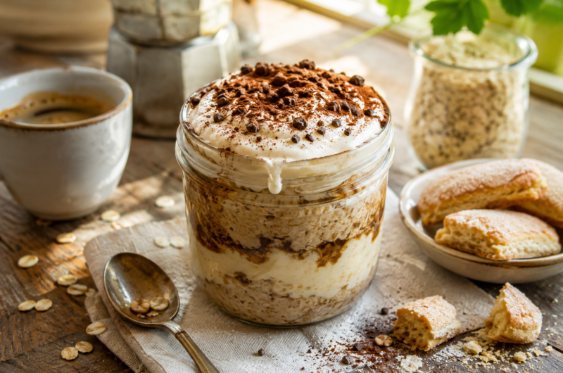 Easy Tiramisu Overnight Oats for Dessert-Like Breakfasts
